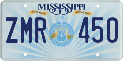 MS license plate ZMR450