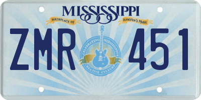 MS license plate ZMR451