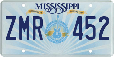 MS license plate ZMR452