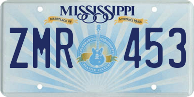 MS license plate ZMR453