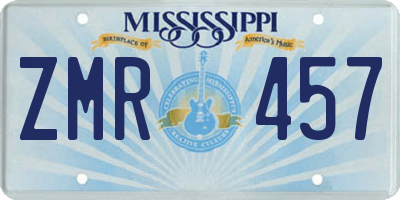 MS license plate ZMR457