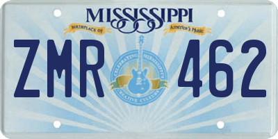 MS license plate ZMR462
