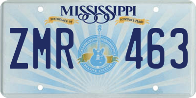 MS license plate ZMR463