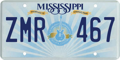 MS license plate ZMR467
