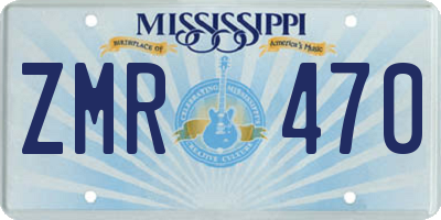 MS license plate ZMR470