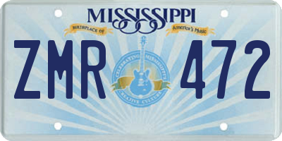 MS license plate ZMR472