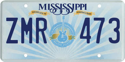 MS license plate ZMR473