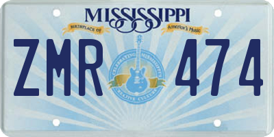MS license plate ZMR474