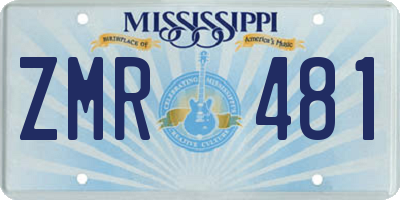 MS license plate ZMR481