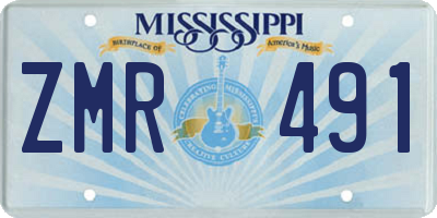 MS license plate ZMR491