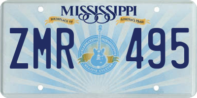 MS license plate ZMR495
