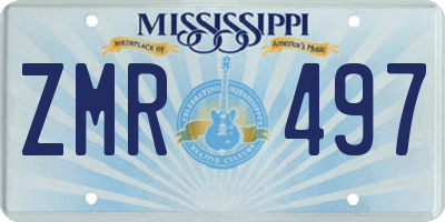 MS license plate ZMR497