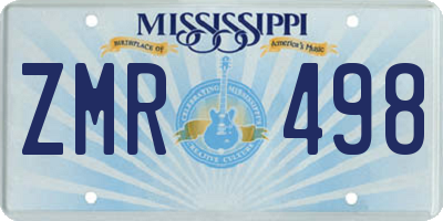 MS license plate ZMR498