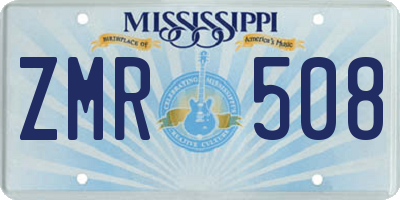MS license plate ZMR508