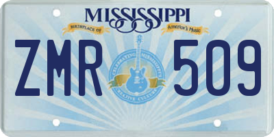 MS license plate ZMR509