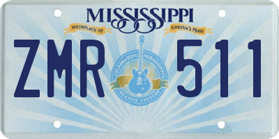 MS license plate ZMR511
