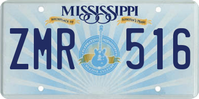 MS license plate ZMR516