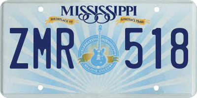 MS license plate ZMR518