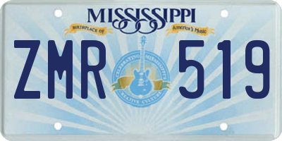 MS license plate ZMR519
