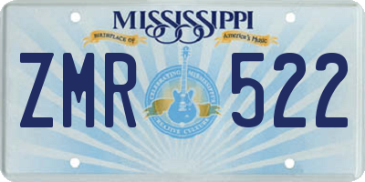 MS license plate ZMR522