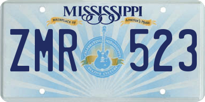 MS license plate ZMR523