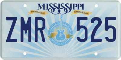MS license plate ZMR525