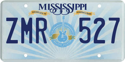 MS license plate ZMR527