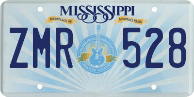 MS license plate ZMR528