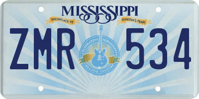 MS license plate ZMR534