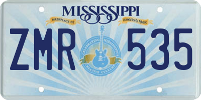 MS license plate ZMR535