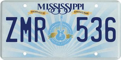 MS license plate ZMR536