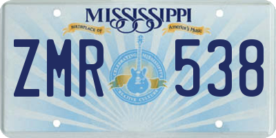 MS license plate ZMR538