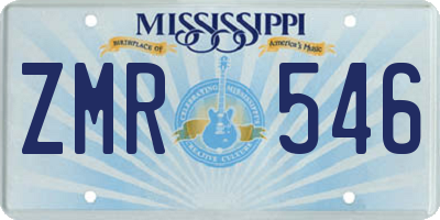 MS license plate ZMR546