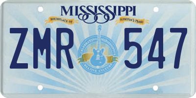 MS license plate ZMR547