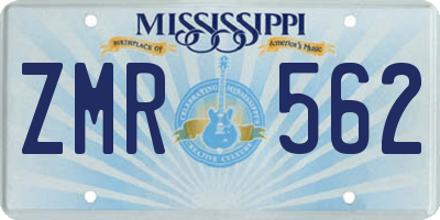 MS license plate ZMR562