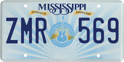 MS license plate ZMR569
