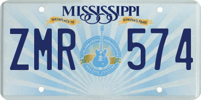 MS license plate ZMR574