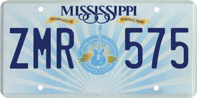 MS license plate ZMR575
