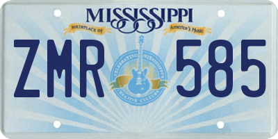 MS license plate ZMR585