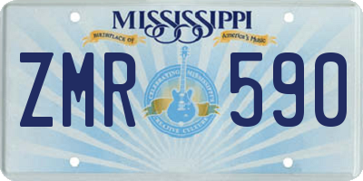 MS license plate ZMR590
