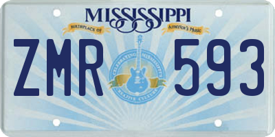 MS license plate ZMR593