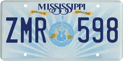 MS license plate ZMR598