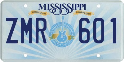 MS license plate ZMR601