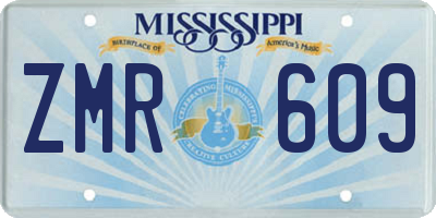 MS license plate ZMR609