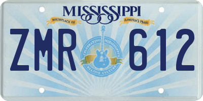 MS license plate ZMR612