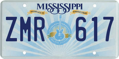 MS license plate ZMR617