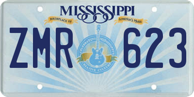MS license plate ZMR623