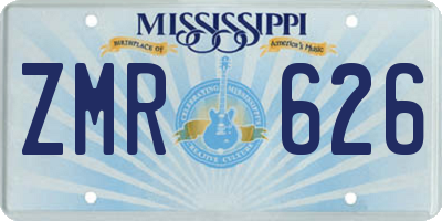 MS license plate ZMR626