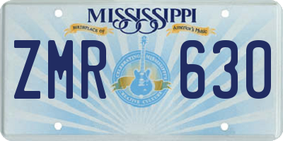 MS license plate ZMR630