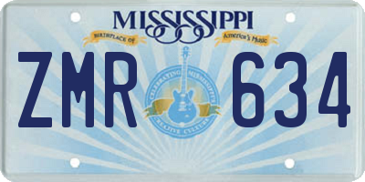 MS license plate ZMR634